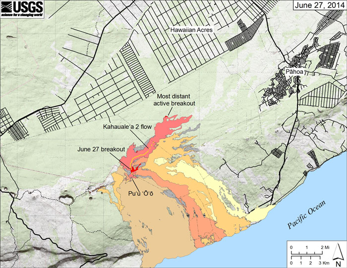 Eastern Rift Zone lava field map - June 27, 2014