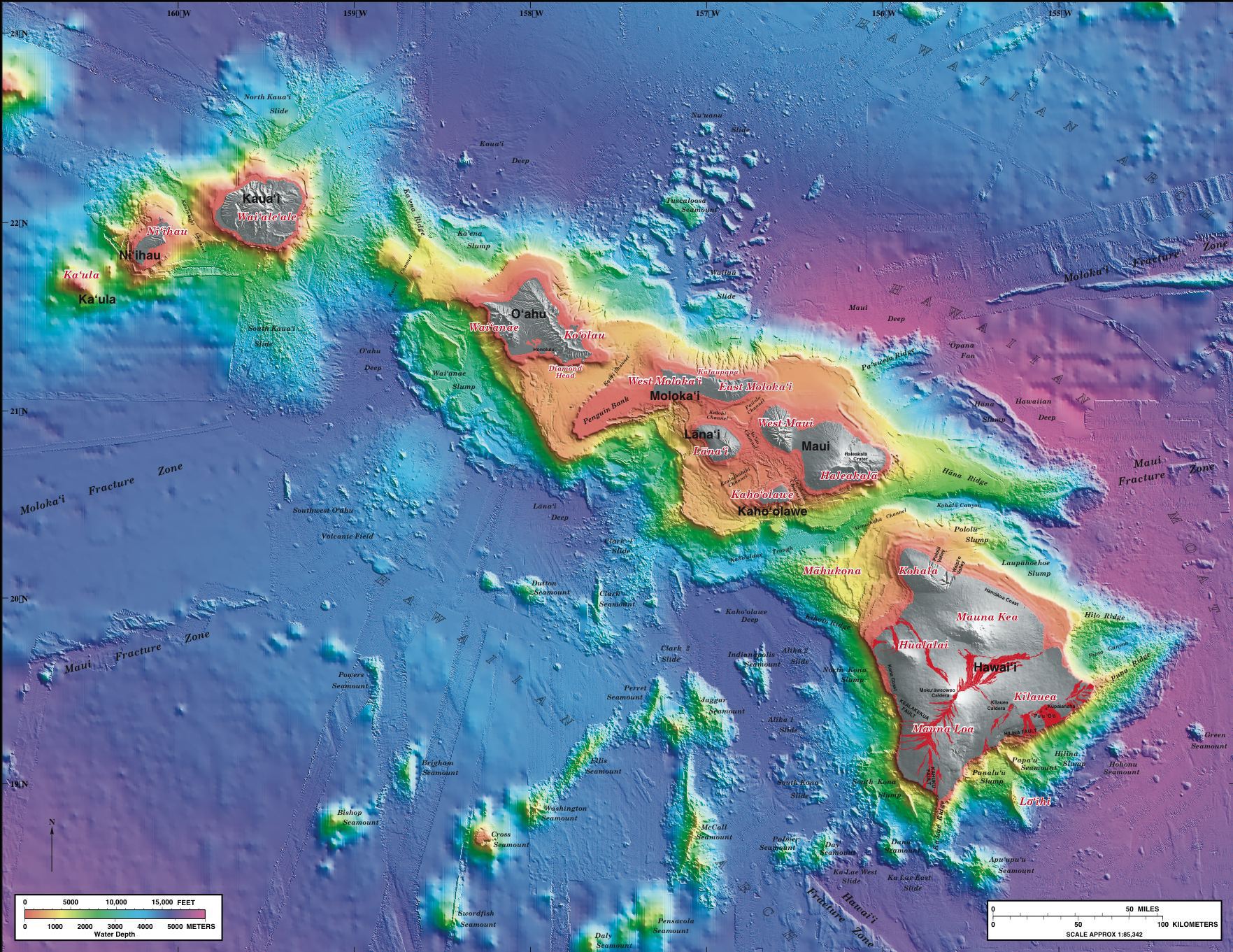 Hawaii Undersea Map